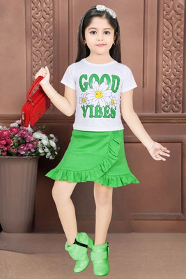 HouseOfCommon Baby Girls Casual Top Skirt(Green)