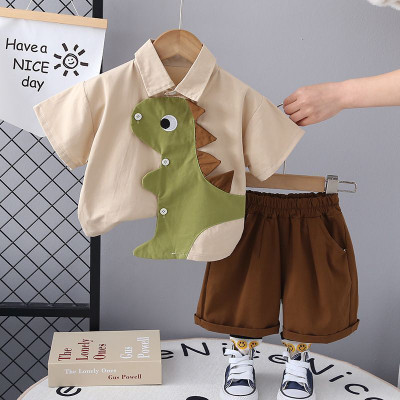 ELLENBER Boys Party(Festive) T-shirt Shorts(beige, brown)