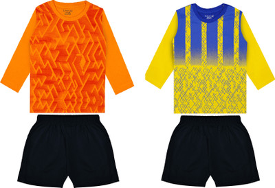 Biffy and Luffy Boys Casual T-shirt Shorts(Yellow Orange)