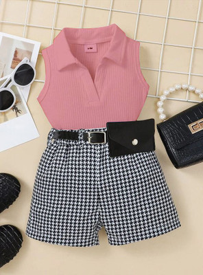 HouseOfCommon Baby Girls Party(Festive) Top Shorts(Pink)