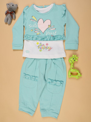 V-MART Baby Girls Casual Dress Legging(Green)