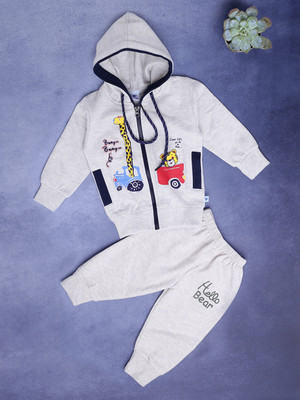 V-MART Baby Boys & Baby Girls Casual T-shirt Pyjama(Grey Melange)