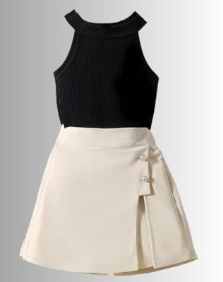 MENVVY TREND Baby Girls Party(Festive) Top Shorts(BLACK)