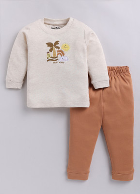 Smart Baby Baby Boys Casual T-shirt Pant(Beige)