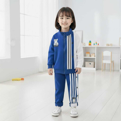 Aggarwalsales Baby Boys & Baby Girls Casual Sweatshirt Track Pants(Blue, White)