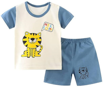 Bold N Elegant Baby Boys Casual T-shirt Shorts(White)