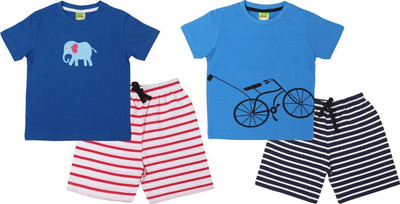 ShaishavWears Baby Boys Casual T-shirt Shorts(BlueE_SkyBlue)