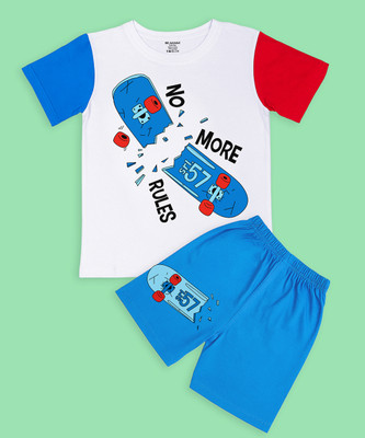 BE AWARA Baby Boys Casual T-shirt Shorts(White)