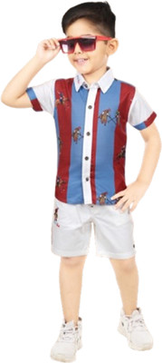 Choo Choo Boys Casual Shirt Shorts(Red)