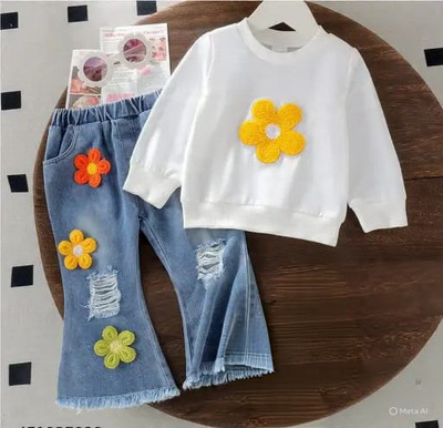 GESICA FASHION Girls Casual T-shirt Jeans(Blue)