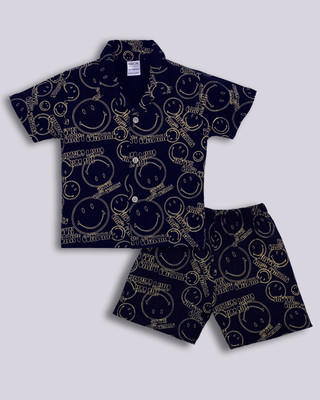 3BROS Baby Boys & Baby Girls Casual Shirt Shorts(Navy)