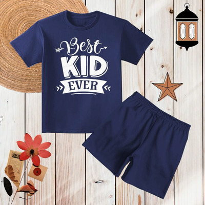 toystshirt Baby Boys & Baby Girls Casual T-shirt Shorts(Navy)