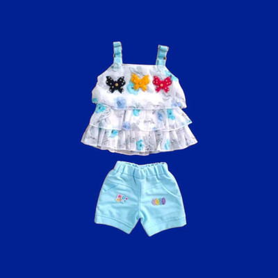 Fashiva Baby Girls Party(Festive) Top Shorts(navy Blue)