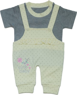 LUV-DUB Dungaree For Baby Boys & Baby Girls Party Printed Pure Cotton(Multicolor, Pack of 2)