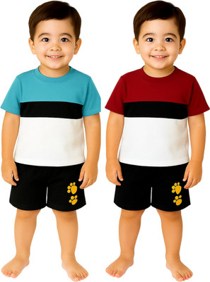SEGRO Baby Boys & Baby Girls Casual T-shirt Shorts(MINT, MEHROON)