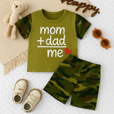 Hawik Baby Boys & Baby Girls Casual T-shirt Shorts(GREEN)