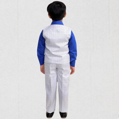 HouseOfCommon Boys Party(Festive) Waistcoat Shirt, Pant(WHITE)