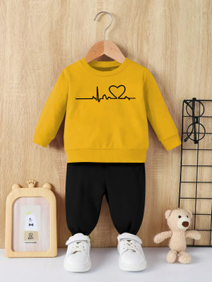 RetroTees Baby Boys Casual T-shirt Track Pants(Yellow)