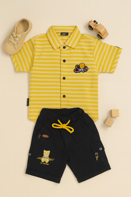 karnika Baby Boys Casual Shirt Shorts(Mustard)