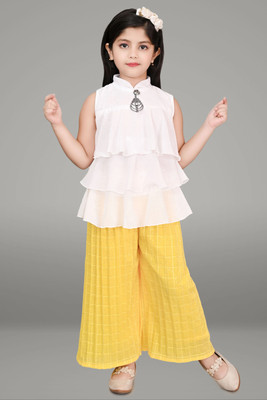 NIVARACREATION Girls Party(Festive) Dress Capri(YELLOW)