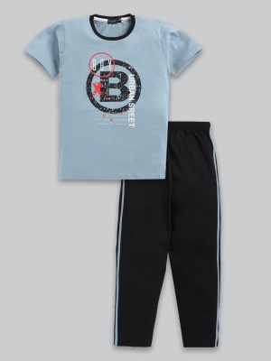 Todd N Teen Boys Casual T-shirt Track Pants(Grey)