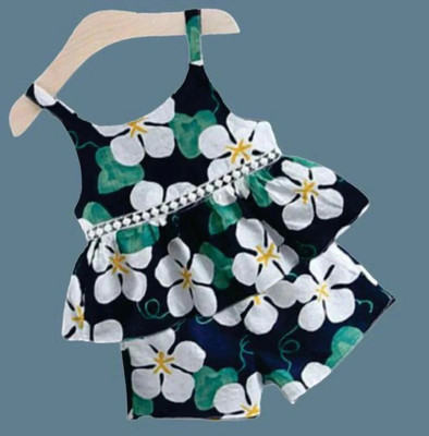 Royal View Girls Party(Festive) Top Shorts(Green)