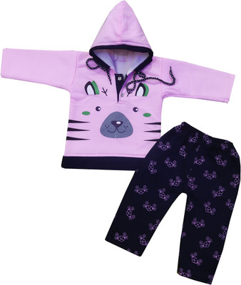 Siddhi Enterprises Baby Boys & Baby Girls Party(Festive) T-shirt Pyjama(PINK)