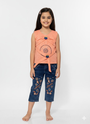 Girijesh Singh Girls Casual Top Jeans(Pink)