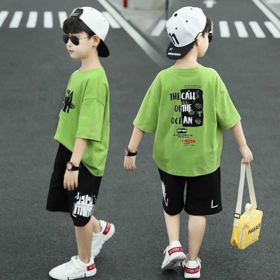 ACTLIVE Boys Casual T-shirt Shorts(GREEN)