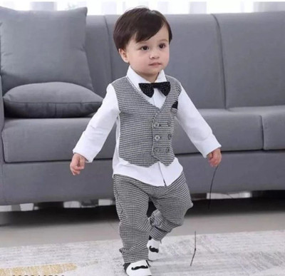 FROQUILIZ Baby Boys Party(Festive) Waistcoat Pant(WHITE)