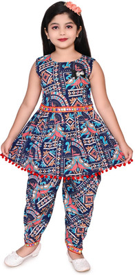M Textile Girls Party(Festive) Top Pyjama(navy blue)