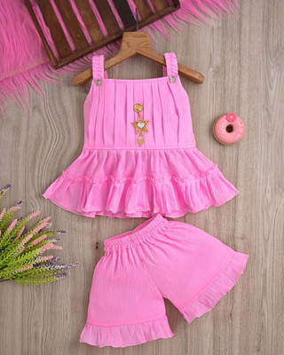 MI DRESSES Baby Girls Casual Top Pant(PINK)