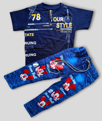 Gori Garmentss Boys Casual T-shirt Jeans(Dark Blue)