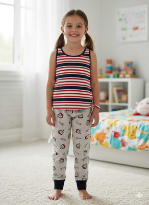 Silakaari Baby Girls Mickey Casual Pyjama Top(Multicolor)