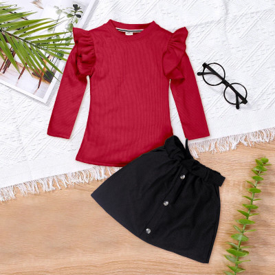 Minicharm Baby Girls Party(Festive) Skirt Skirt, Top(Maroon)