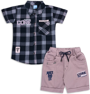 Silver Kraft Boys Casual Shirt Shorts(Peach)