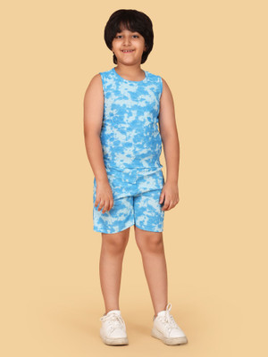 BUTRUKIDS Boys Casual T-shirt Shorts(BLUE)