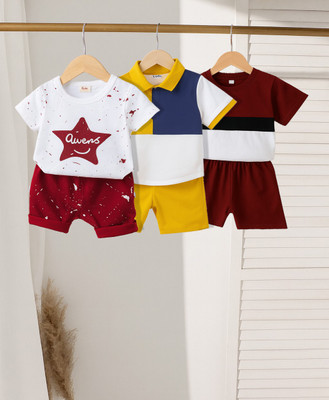 Lofn Baby Boys & Baby Girls Casual T-shirt Shorts(Multi)