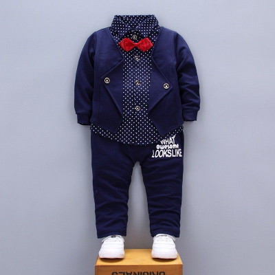 Fastrs Baby Boys & Baby Girls Party(Festive) Jacket Pant, Shirt, Bow Tie(Blue)