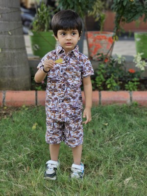 EMBLICA Baby Boys Casual Shirt Shorts(MULTY)