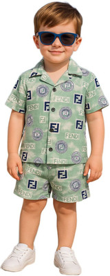 FASHION GRAB Kids Nightwear Boys Printed Cotton(Light Green Pack of 1)