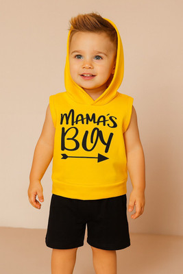 Cutevibe Baby Boys & Baby Girls Party(Festive) T-shirt Pant(Black, yellow)