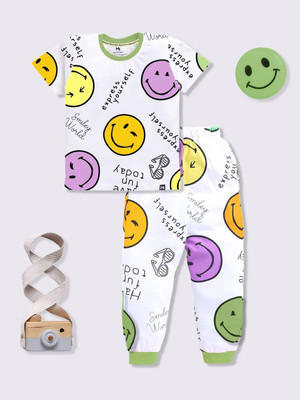 YK X Minute Mirth Boys Casual T-shirt Pant(White)