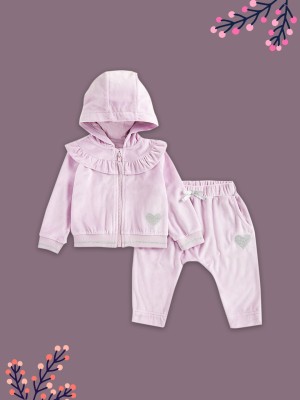 Mothercare Baby Girls Casual Sweatshirt Pyjama(Pink)