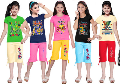 KS KOARRA Girls Casual T-shirt Track Pants(233 MULTICOLOURRS)