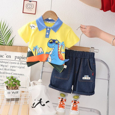 Stylplace Boys Casual T-shirt Jeans(yellow)