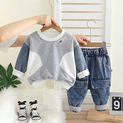 trendy tykes Baby Boys & Baby Girls Casual Sweatshirt Jeans(MULTICOLOR, Pack of 2)