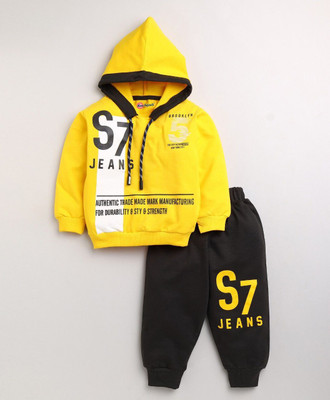 Mars Infiniti Boys & Girls Casual Sweatshirt Track Pants(Yellow)