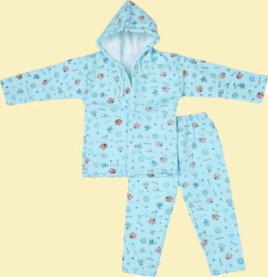 SwellSwag Baby Boys & Baby Girls Casual Sweatshirt Pyjama(Blue)