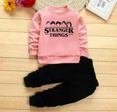 TEENS LAND Baby Boys & Baby Girls Casual T-shirt Trouser(pink)